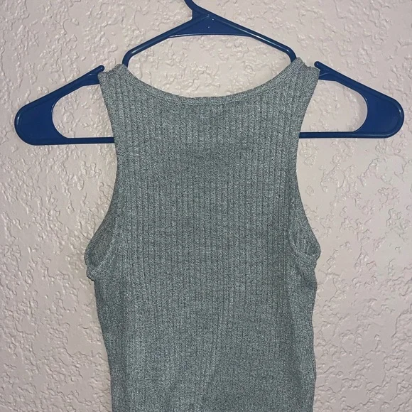 Grey Ribbed Tank Top - Picture 3 of 3